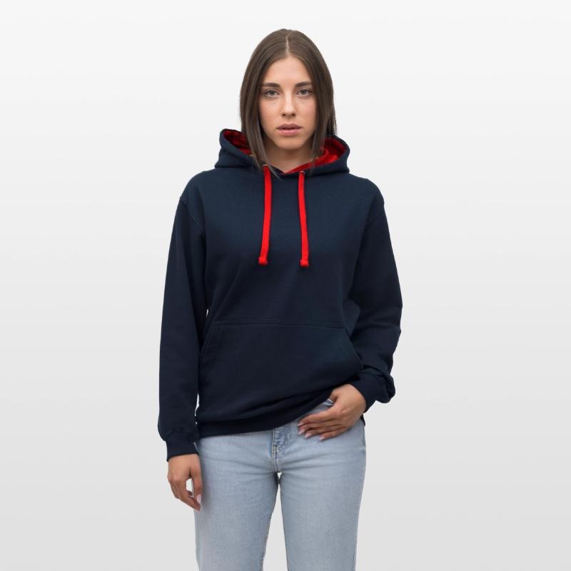 Sweat à capuche contrasté