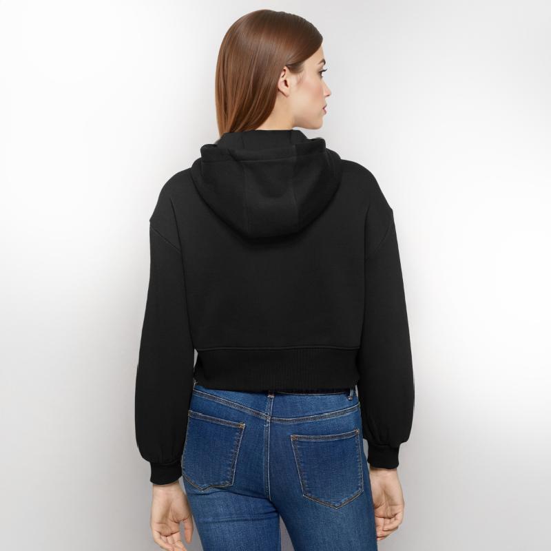 Felpa con cappuccio corta oversize da donna