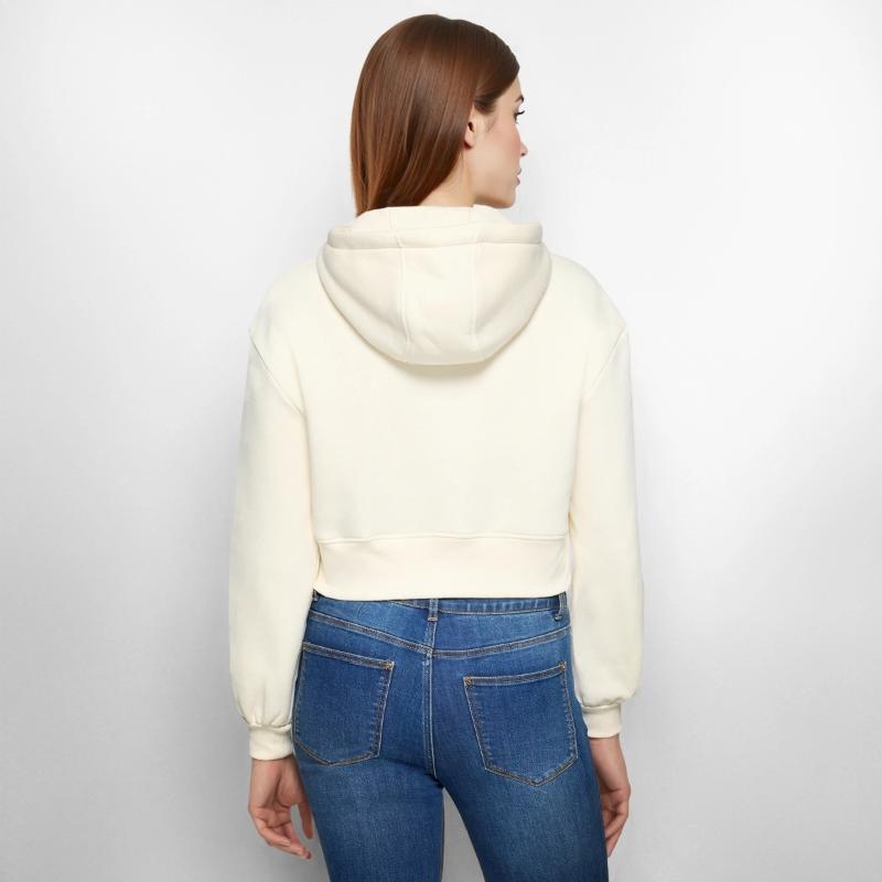 Frauen Oversized Cropped Kapuzenjacke