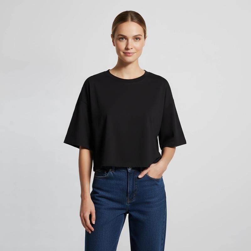 Camiseta oversized cropped para mujer