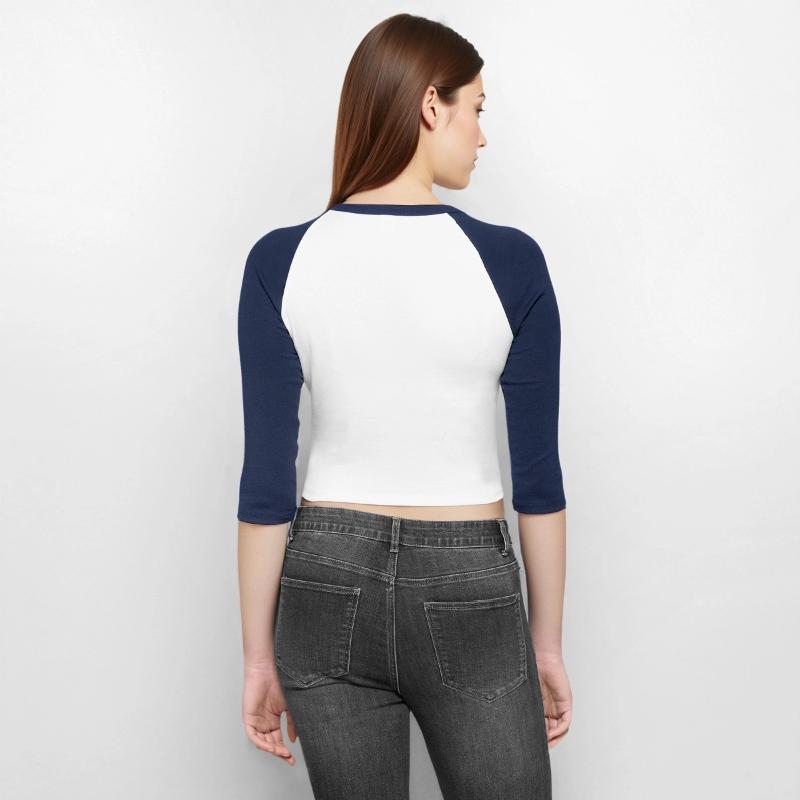 shirt da Baseball Corta con Maniche a 3/4 da donna