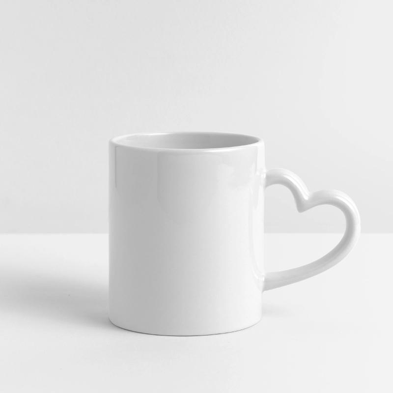 Panoramic mug with heart handle