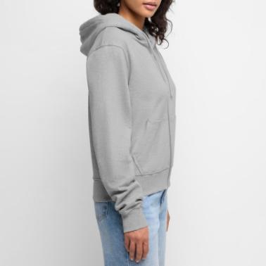 Felpa con cappuccio con zip ecologica premium da donna