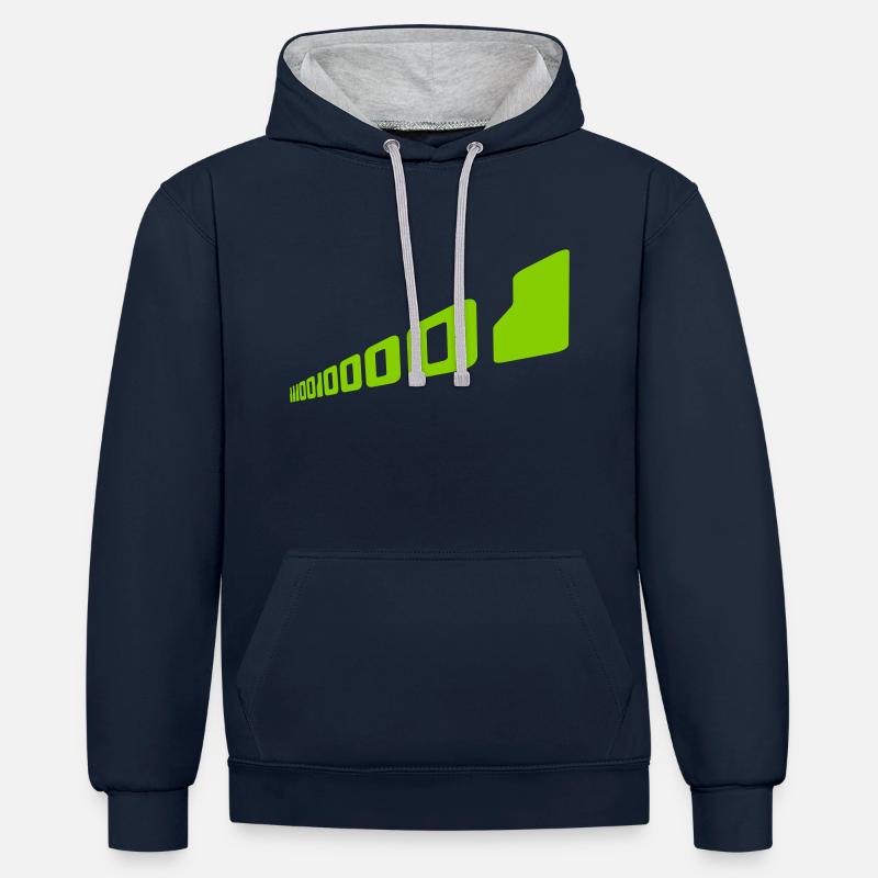 Binary Code Program Language - Contrast hoodie - navy/heather grey