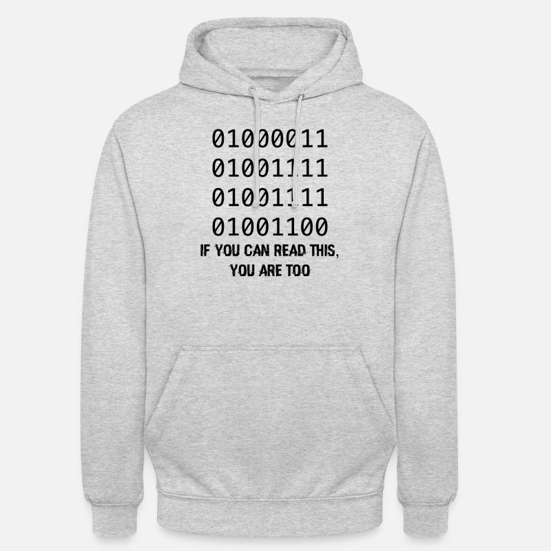 Computer Binary Code Developers Gift - Unisex Hoodie - light heather grey