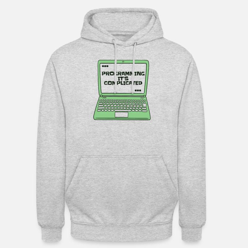 Programming It's Complicated Developer Coder - Unisex Hoodie - Hellgrau meliert