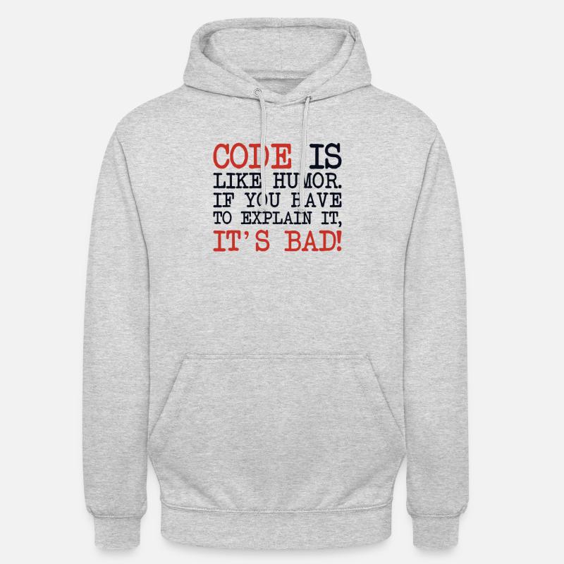 Code Explanation Developer Software Developer - Unisex Hoodie - light heather grey