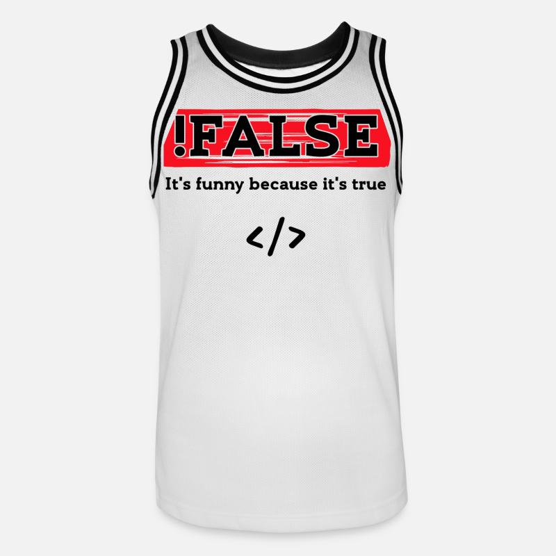 Code Debug Programmierer Developer Lustige Sprüche - Männer Basketball-Trikot - Weiß/Schwarz