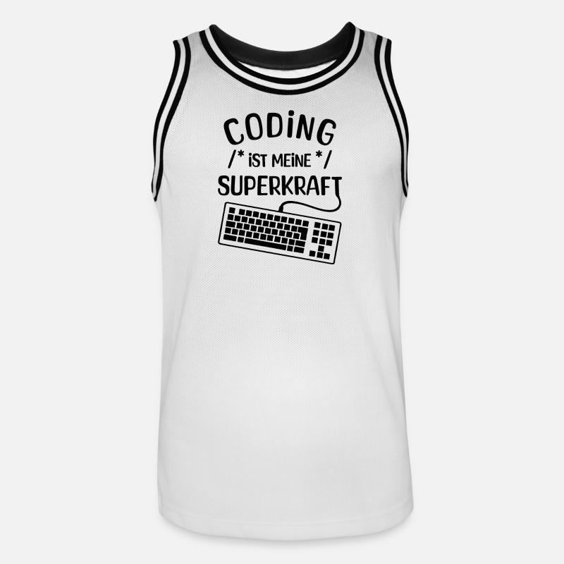 Computer Code Statement Developer Computergeek - Men's Basketball Jersey - white/black