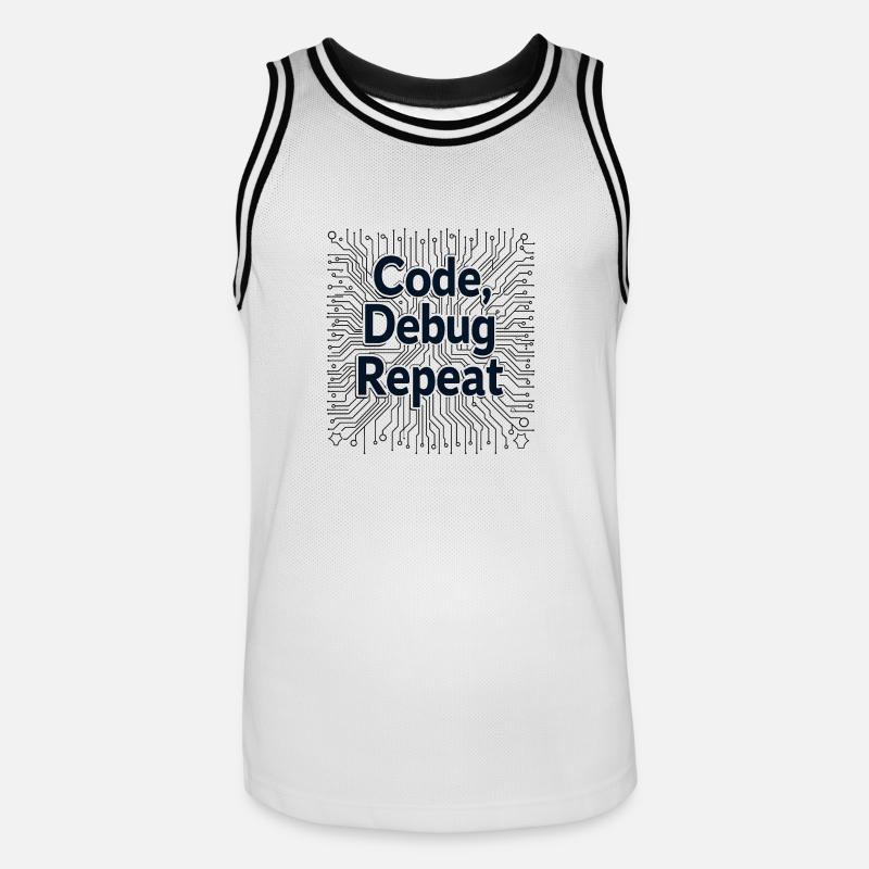 Code Debug Repeat - Software Engineer - Men's Basketball Jersey - white/black