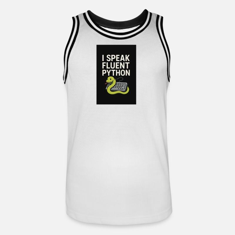 Python Coding Snake - Men's Basketball Jersey - white/black