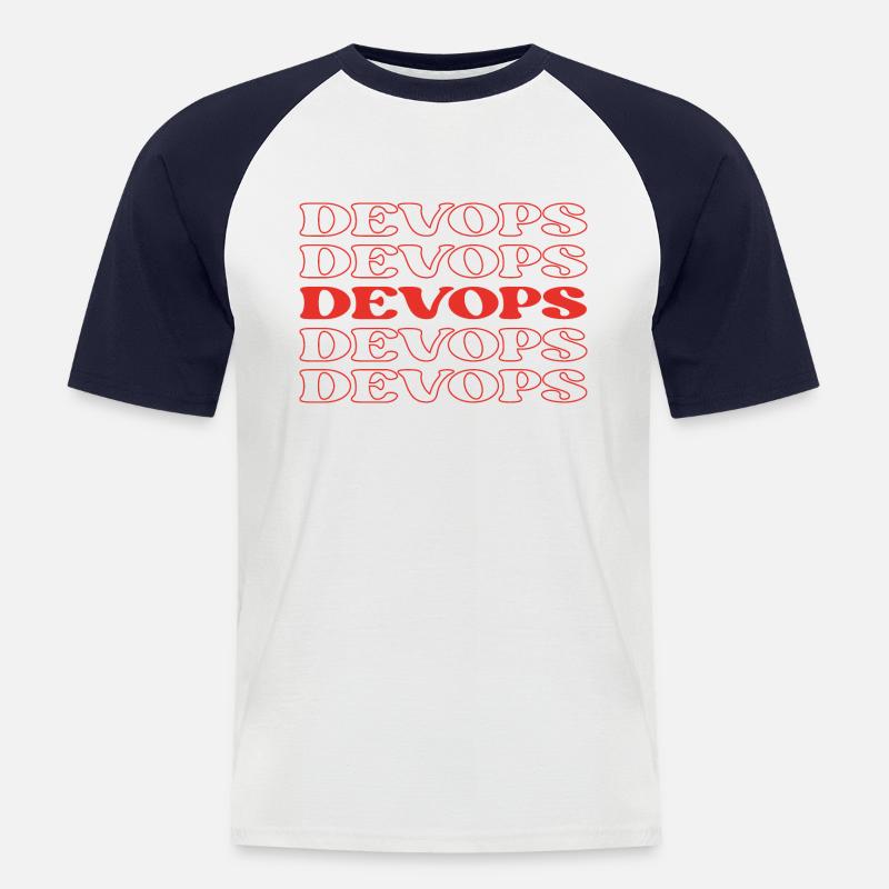 Devops Developer Operations Engineer Devops - Männer Baseball-T-Shirt - Weiß/Navy