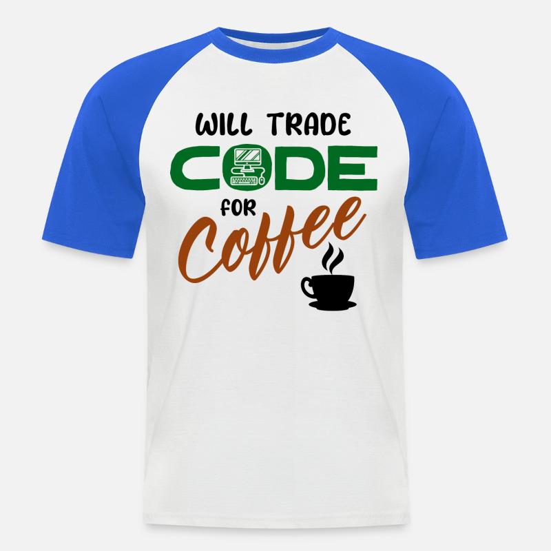 Code Statement Developer Computerfreak Informatik - Männer Baseball-T-Shirt - Weiß/Royalblau