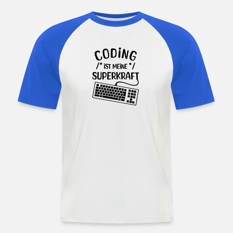 Computer Code Statement Developer Computerfreak - Männer Baseball-T-Shirt - Weiß/Royalblau