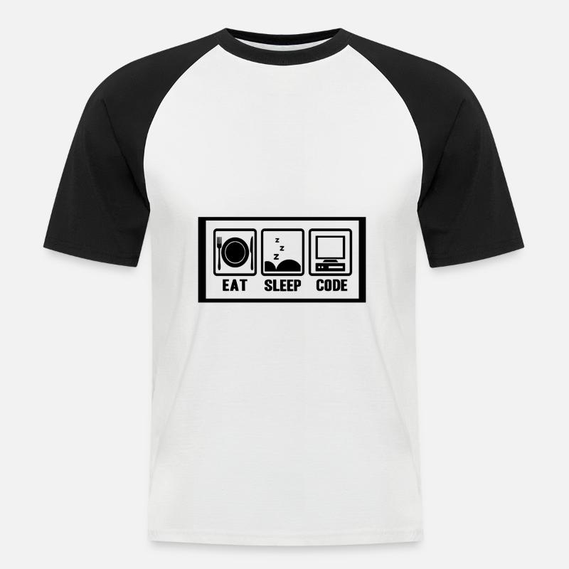 Programmer coder software developer computer - Men's Baseball T-Shirt - white/black