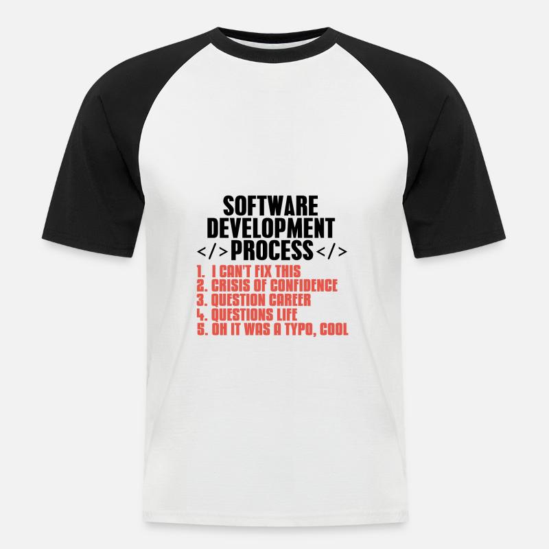 Programmer Coder Software Developer Gift - Men's Baseball T-Shirt - white/black