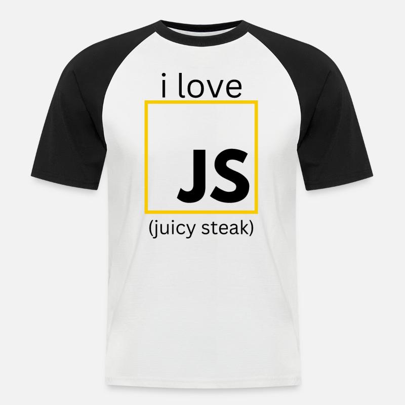 JavaScript web developer funny programming - Men's Baseball T-Shirt - white/black