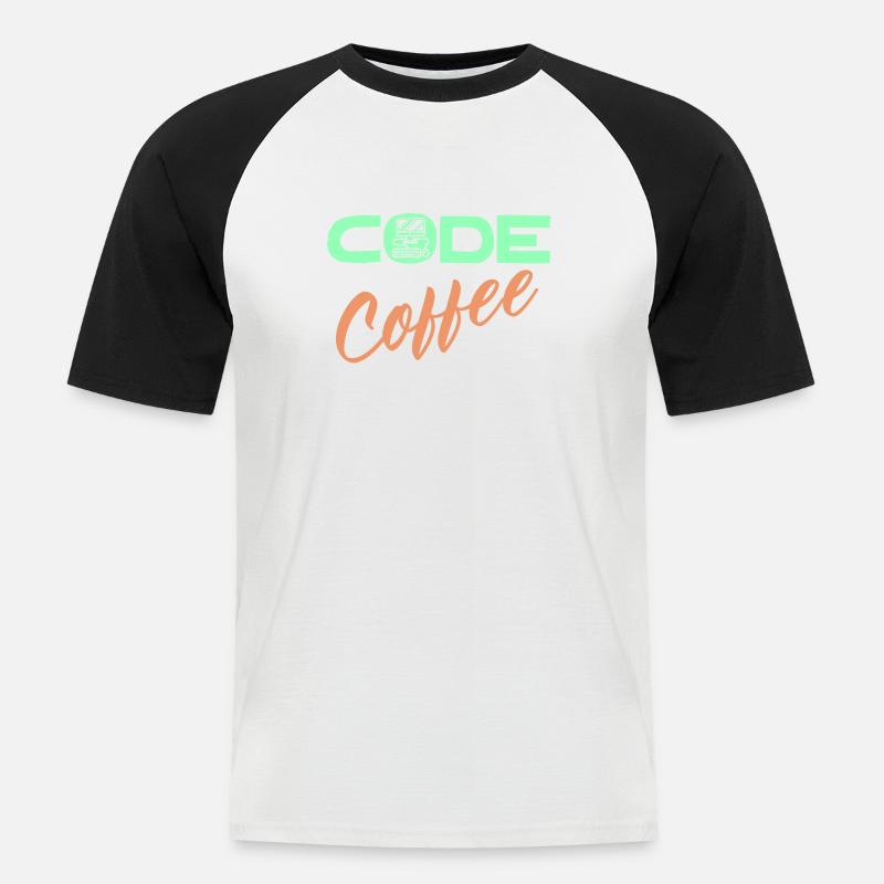 Programmierer Developer Code Statement Computer - Männer Baseball-T-Shirt - Weiß/Schwarz