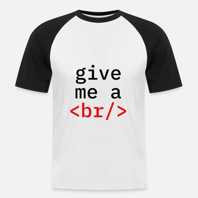 Coder coding break programmer - Men's Baseball T-Shirt - white/black