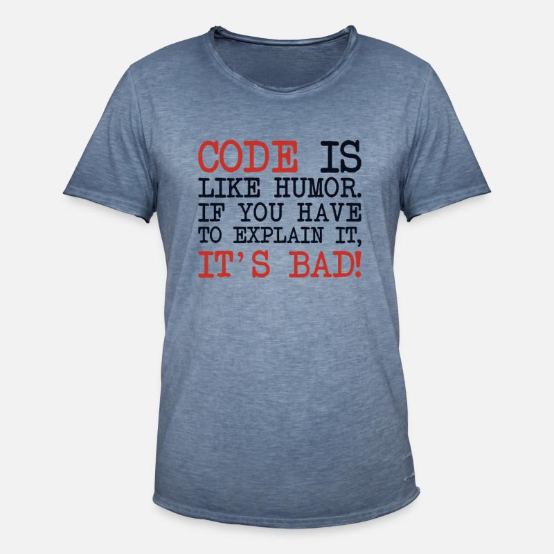 Code Explanation Developer Software Developer - Men's Vintage T-Shirt - vintage denim