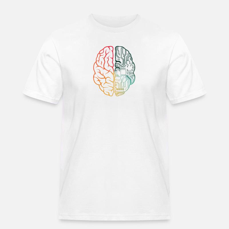 Programmeur Coding - Developer Programming Brain - T-shirt Workwear homme - blanc