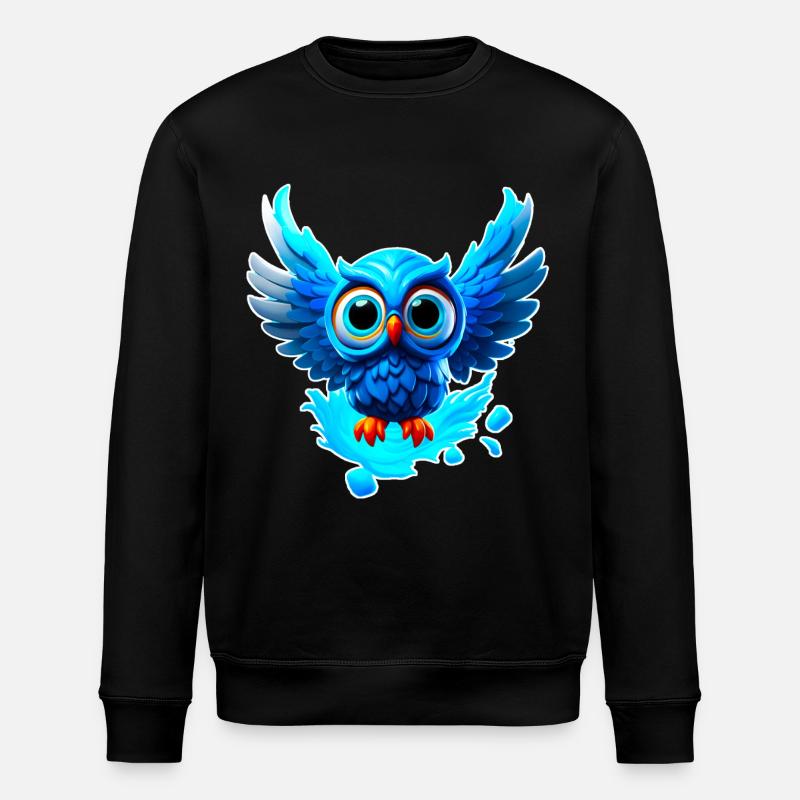 Kleine süße Eule - Stanley/Stella Unisex Bio-Sweatshirt ROLLER - Schwarz