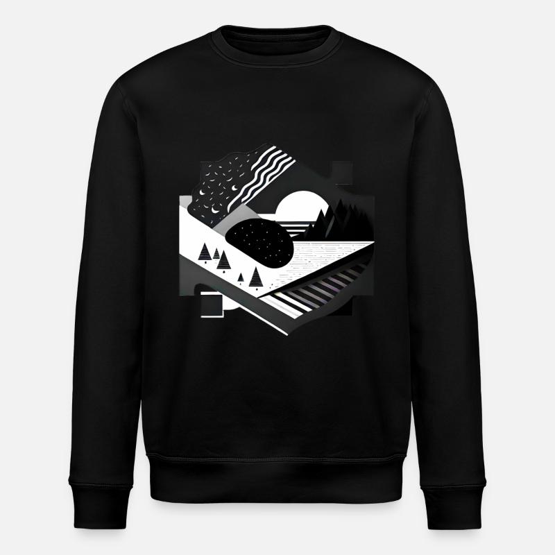 Collage Modern-Stil/ Landschaft - Stanley/Stella Unisex Bio-Sweatshirt ROLLER - Schwarz