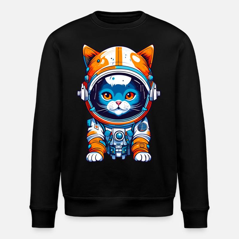 Space Cat 01 - Stanley/Stella Unisex Bio-Sweatshirt ROLLER - Schwarz