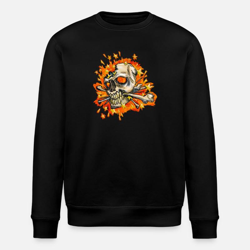 exploding skull - Stanley/Stella Unisex Bio-Sweatshirt ROLLER - Schwarz