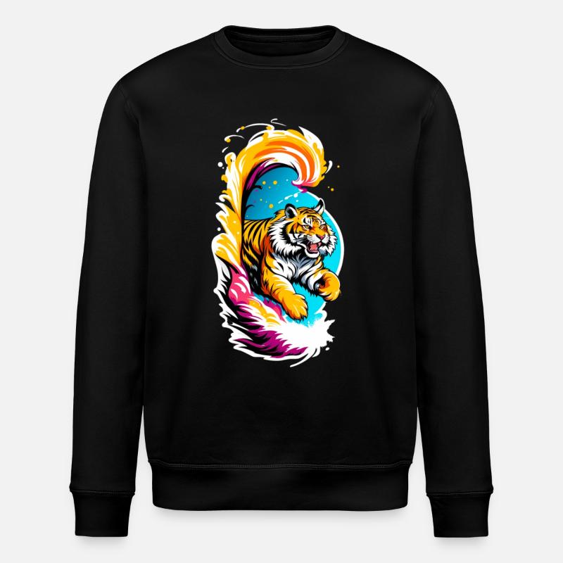 Tiger Sprung - Stanley/Stella Unisex Bio-Sweatshirt ROLLER - Schwarz