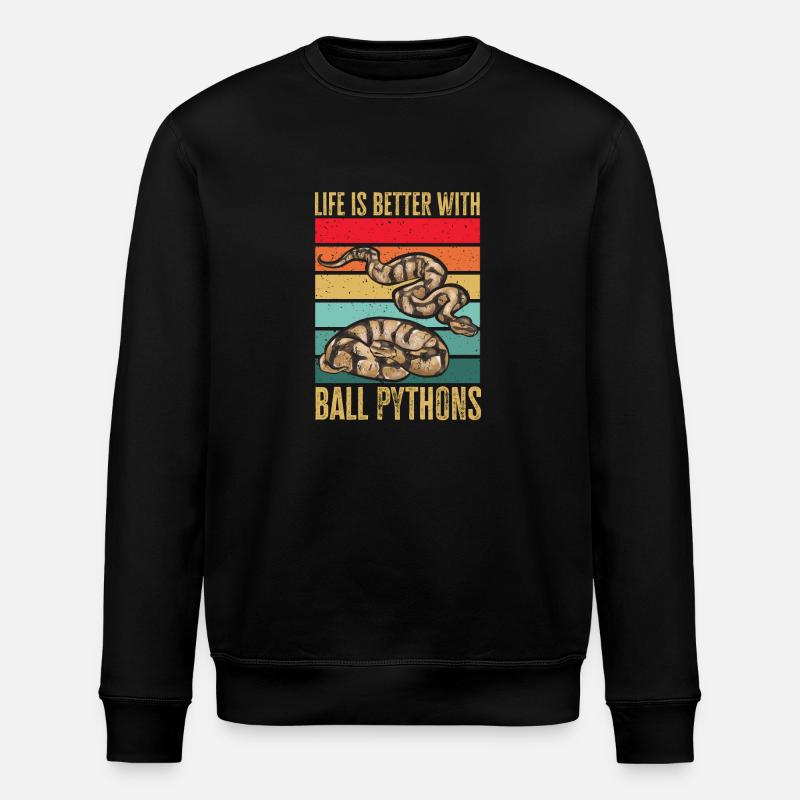 Ball Python Schlange Königspython - Stanley/Stella Unisex Bio-Sweatshirt ROLLER - Schwarz