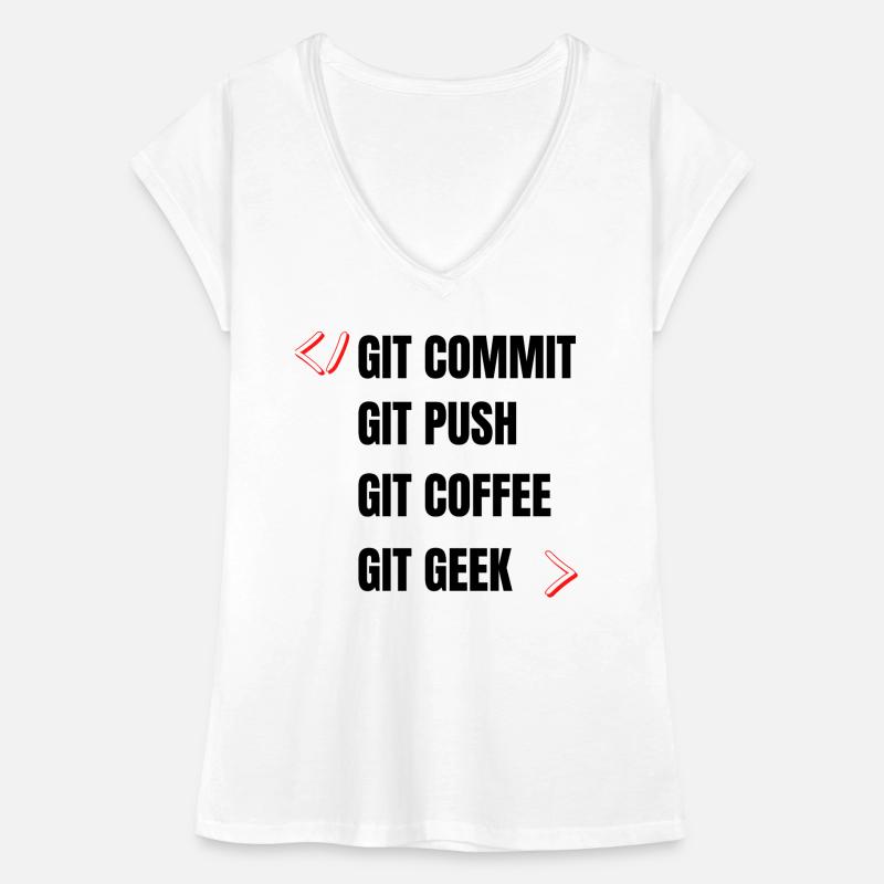 git commit git push git coffee git geek developpeu Women's Vintage T-Shirt