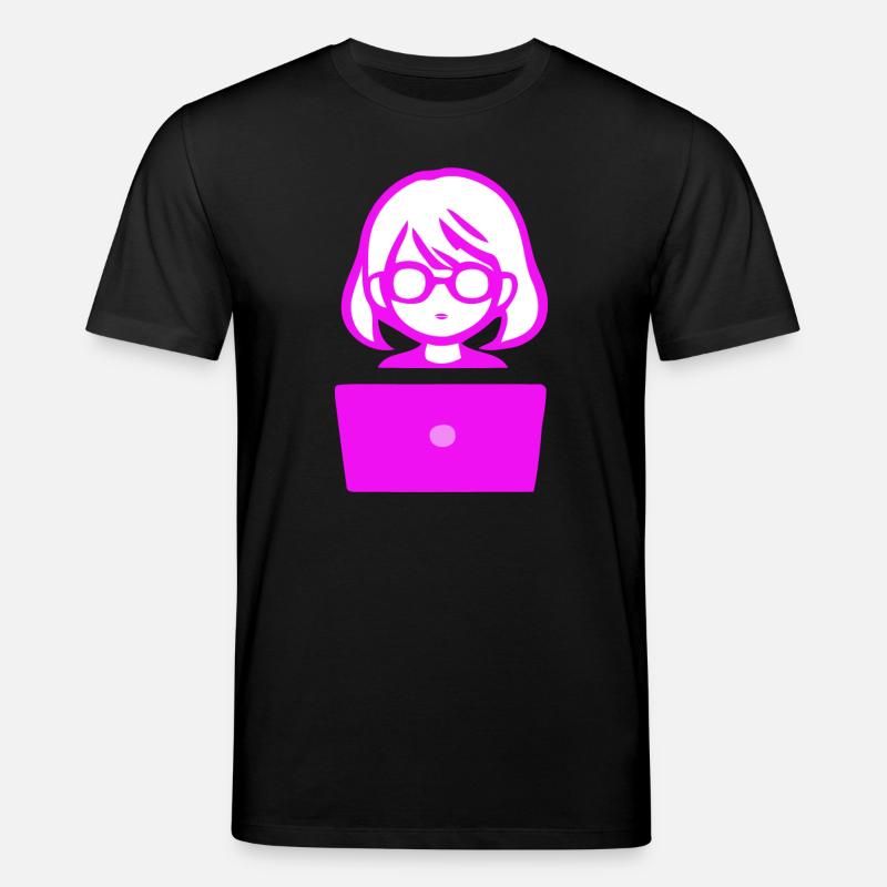 Frau mit Computer Programmierer Coder - Stanley/Stella Unisex Bio-T-Shirt CREATOR - Schwarz