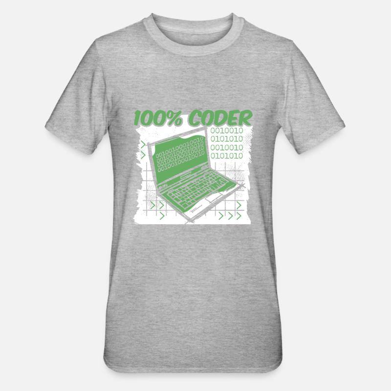 Developer Coder Programmer - Unisex Polycotton T-Shirt - heather grey