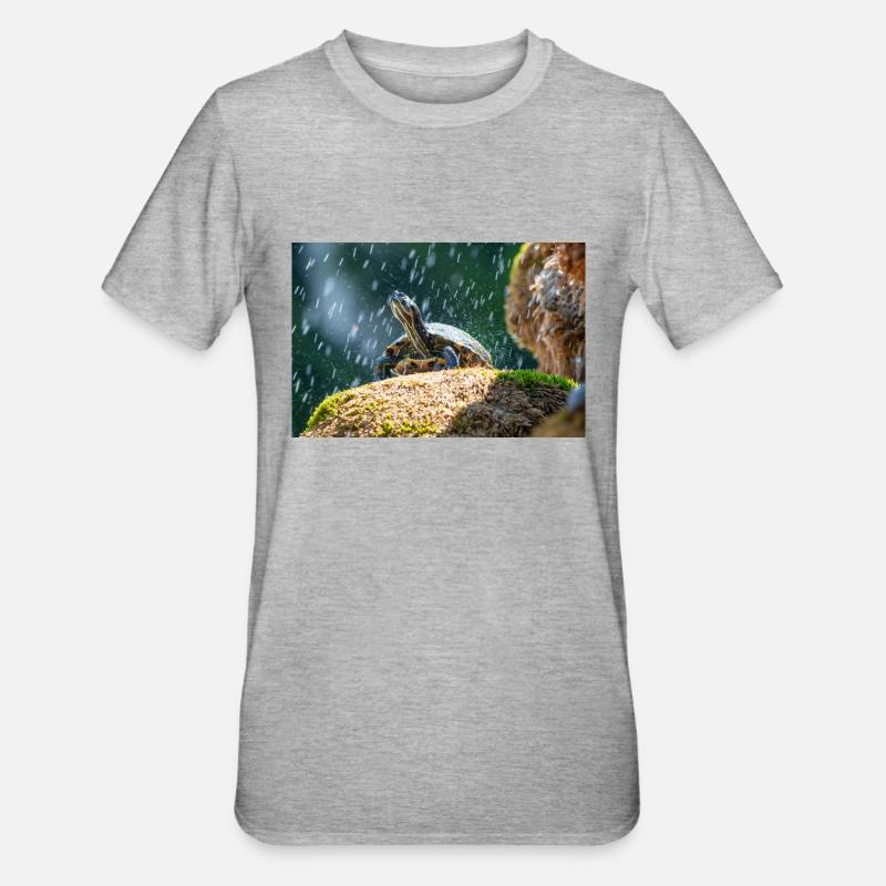 Trachemys scripta scripta scripta - T-shirt polycoton Unisexe - gris chiné