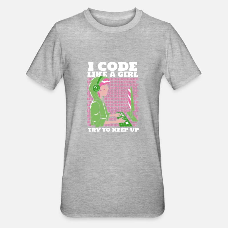 Developer Coder Programmer - Unisex Polycotton T-Shirt - heather grey