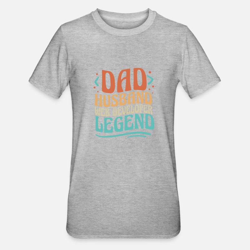 Web Developer Web Developer Father - Unisex Polycotton T-Shirt - heather grey
