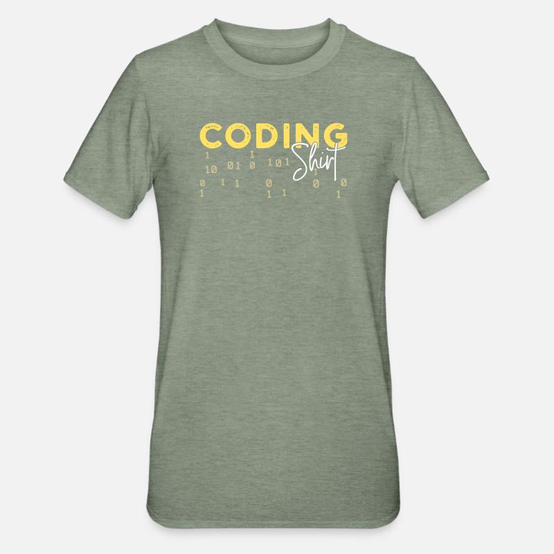 Coden Statement Developer Programmierer Skripting - Unisex Polycotton T-Shirt - Militärgrün meliert