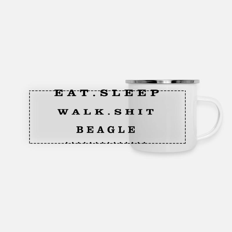 Eat, Sleep, Walk, Shit, Beagle - Panoramic Camper Mug - white