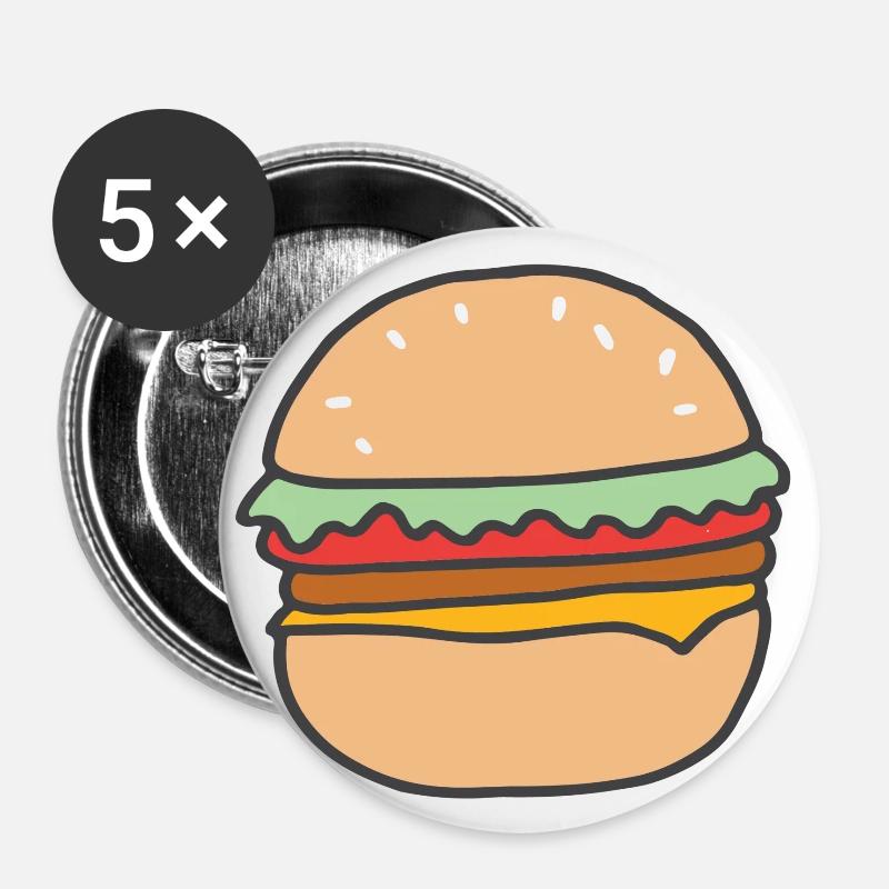 BURGER - Buttons small 1''/25 mm (5-pack) - white