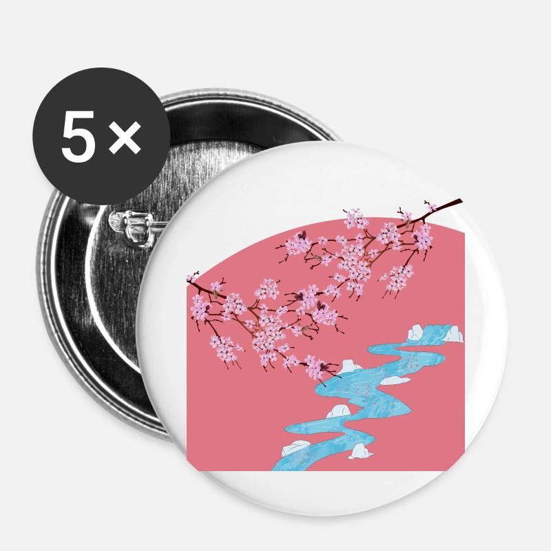 Sakura - Buttons small 1''/25 mm (5-pack) - white