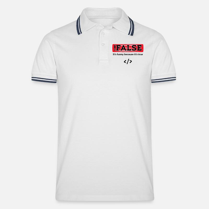 Code Debug Programmierer Developer Lustige Sprüche - Männer Tipped Poloshirt - Weiß/Navy
