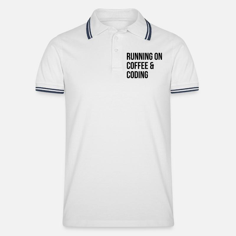 Coding Coding Coding - Men's Tipped Polo Shirt - white/navy