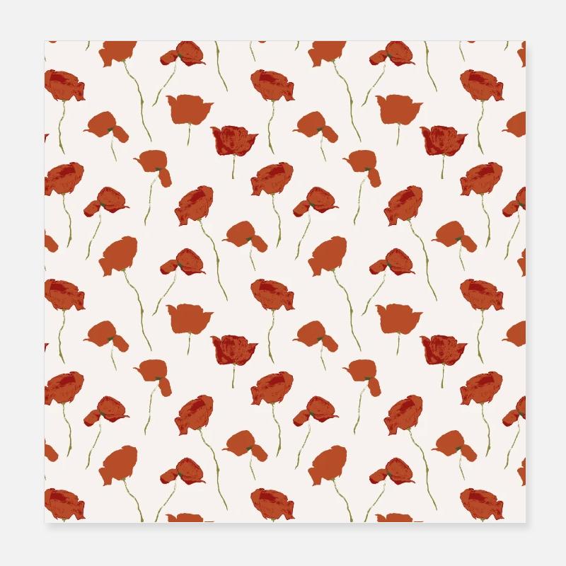 Poppy Pattern Poppy Pattern - Poster 8" x 8" (20x20 cm) - white