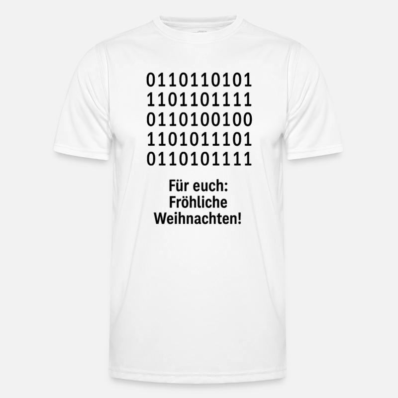 Christmas Code Binary Pattern - Men's Functional T-Shirt - white