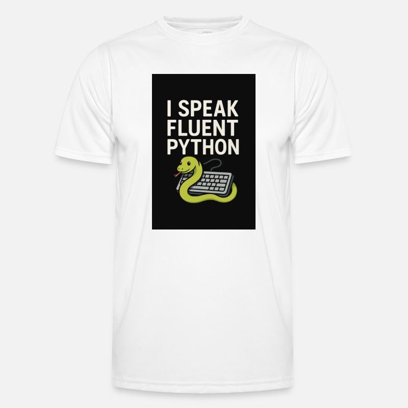 Python Coding Snake - Men's Functional T-Shirt - white