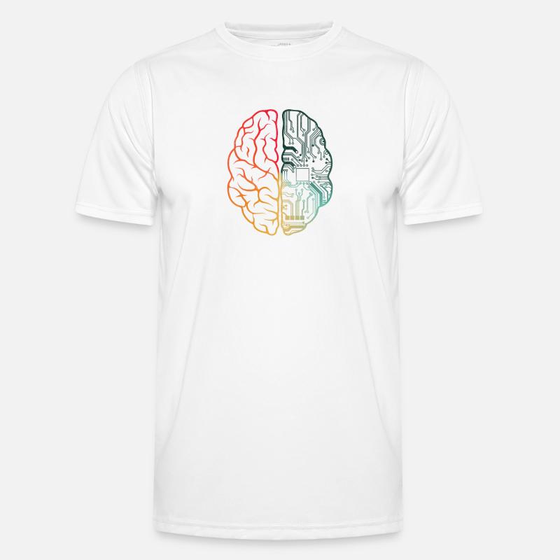 Programmeur Coding - Developer Programming Brain - T-shirt sport Homme - blanc