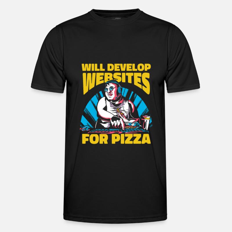 Web Developer Web Developer Pizza - Men's Functional T-Shirt - black