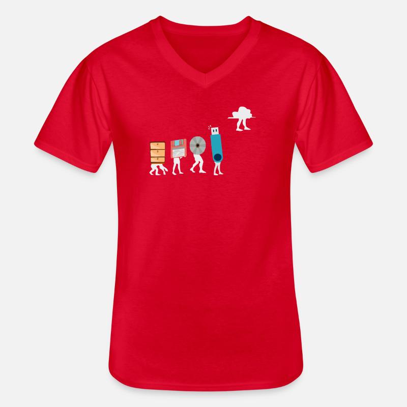 Cloud-Computing-Lustige Programmierer-Daten-KI-Software - Männer-T-Shirt mit V-Ausschnitt - Rot