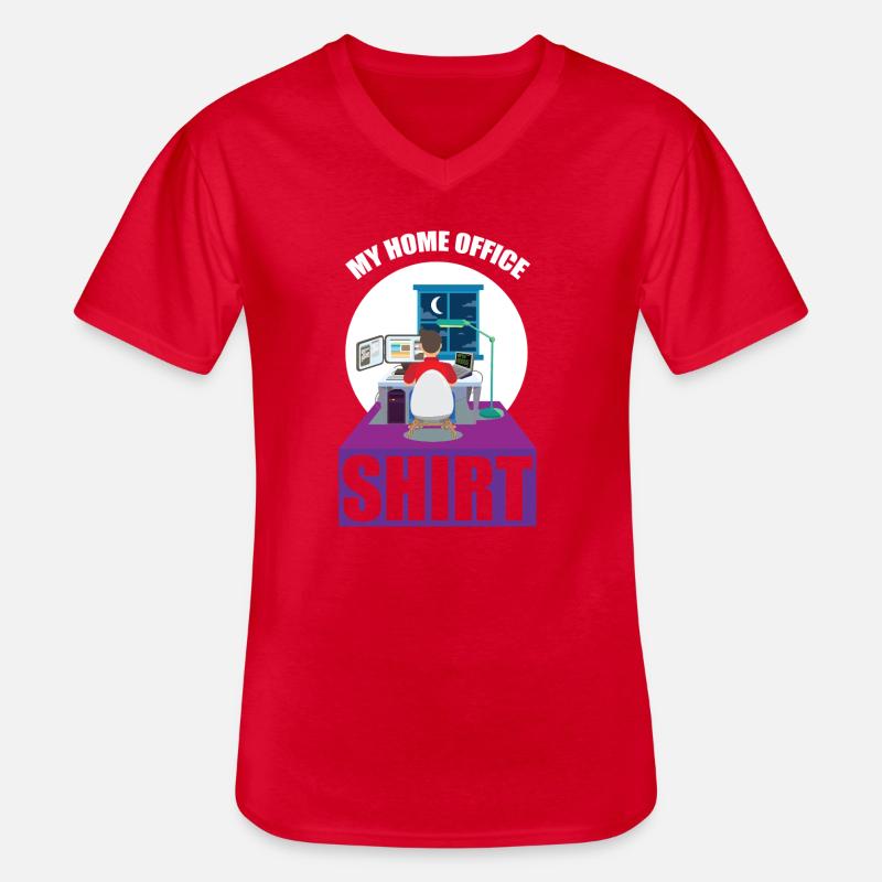 Night Shift Coder Programmer Desk Graphic - Männer-T-Shirt mit V-Ausschnitt - Rot